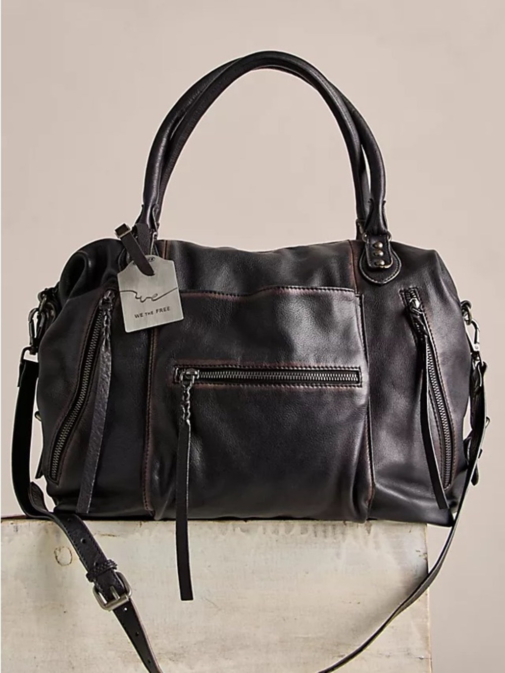 We The Free Black Leather Emerson Bag